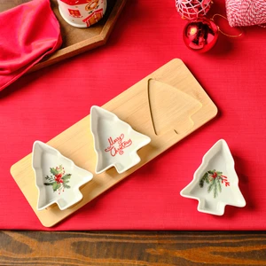 New Year Yılbaşı Bamboo Snack Çam Ağacı 3'lü Çerezlik