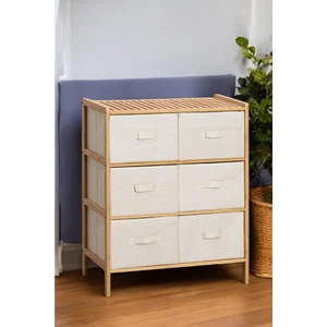 Bambu 6 Çekmeceli Dolap Çok Amaçlı Düzenleyici Organizer Şifonyer DB-0016