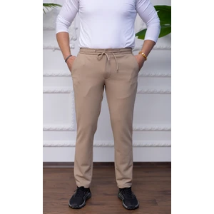Erkek Bej Örme Jogger Pantolon