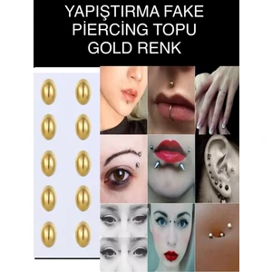 Ares Collection Arescollection Yapıştırma 10 Adet Fake Kaş Göbek Dudak Burun Için Piercing Topu