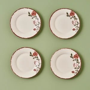 Bella Maison Jolly 4'lü Pasta Tabağı Kırmızı (21 Cm)