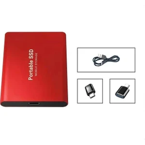TCHERCHI Yedeklemeler için Taşınabilir Harici Sabit Sürücü 1TB USB 3.0 SSD - Kırmızı (Yurt Dışından)