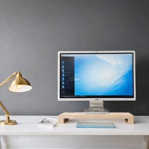 Bilgisayar Standı Monitör Pc Laptop Yükseltici Doğal Ahşap