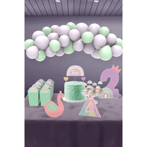 Hey Parti Boho Baby Girl Gökkuşağı Temalı 2 Yaş Kız Çocuk Doğum Günü Parti Seti – Midi