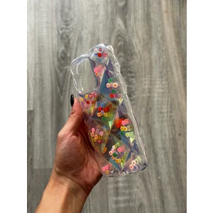 iPhone 16 Pro Uyumlu Kılıf Şeffaf ve Hologram Yastık Desenli Silikon Kılıf