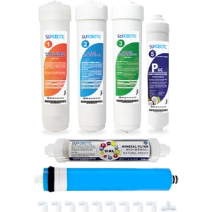 SUROBOTIC Yeni Nesil Arıtma Kapalı Kasa Su Arıtma Cihazı Multimineral 6lı Filtre Seti Standart Membran