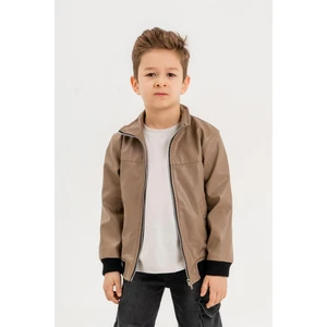 Gold Class Kidswear Fermuarlı Erkek Çocuk Deri Ceket