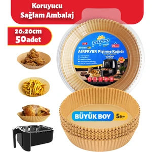 Airfryer Pişirme Kağıdı Büyük Boy Yuvarlak 50 Adet 20*20