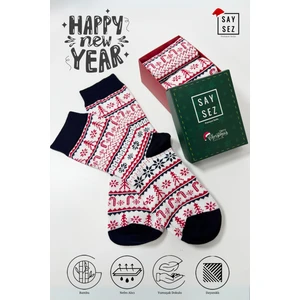 Bambu Renkli Desenli Yılbaşı Çorabı Arkadaşlık & Sevgili Çorabı Erkek & Kadın Çorap Hediyelik Kutulu