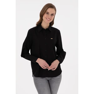 U.S. Polo Assn. Kadın Siyah Gömlek Desenli 50297103-VR046