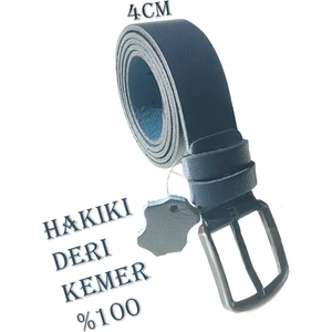 Hediyelik Lacivert Erkek %100 Hakiki Deri Kemer 4Cm - Eybul