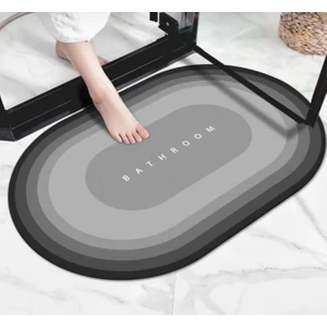 Gri - Sihirli Su Emici Banyo Paspası Kaymaz Tabanlı Ayak Paspası 40 x 60