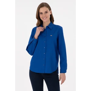 U.S. Polo Assn. Kadın Saks Gömlek Desenli 50297103-VR045