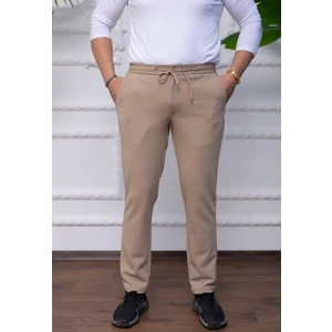 Erkek Bej Örme Jogger Pantolon
