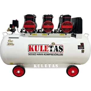 200 Litre 6 Hp Sessiz - Yağsız Premium Kafa Hava Kompresörü