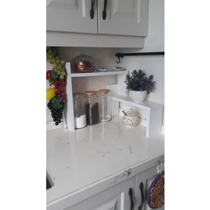 Çatı Home Beyaz Ahşap Tezgah Üstü Baharatlık Bardaklık Düzenleyici