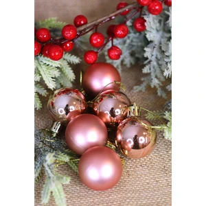 Patladı Gitti Yılbaşı Ağaç Süsü 4 Cm Rose Gold Top  6lı