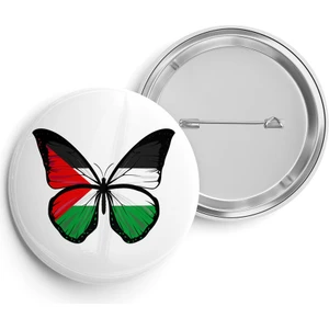 Sağlam Ajans Kelebek Filistin Iğneli Rozet 44 mm