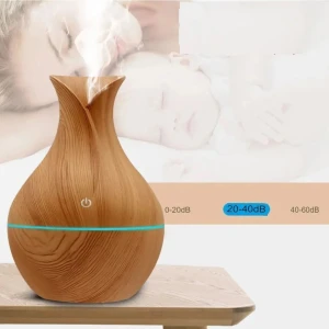 Kahverengi Vazo Ultrasonik Hava Nemlendirici ve Aroma Difüzörü - 7 Renk Işıklı  | 200 ml