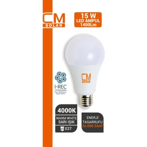 15W E27 Duy 4000K Gün Işığı LED Ev Ampulü