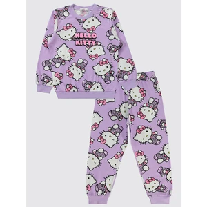 Hello Kitty Kız Çocuk Pijama Takımı 10-13 Yaş Dijital Lavanta