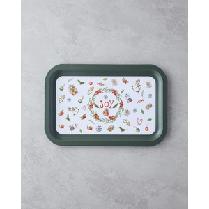 English Home New Year Joy Metal Tepsi 35X23 cm Yeşil
