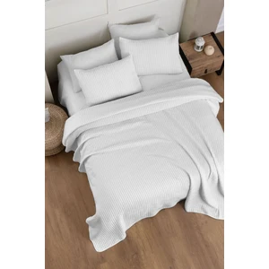 Solfy Jakarlı Yatak Örtüsü Çift Kişilik Beyaz - 240X260 cm