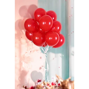 10'lu Kırmızı Metalik Renkte Balon - Doğum Günü Parti ve Eğlenceli Etkinlikler Için
