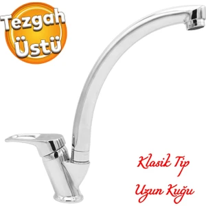 Kuğu Batarya Duş Bulaşık Musluğu Lavabo Banyo Mutfak Bataryası Mermer Üstü Çift Su Giriş Evye