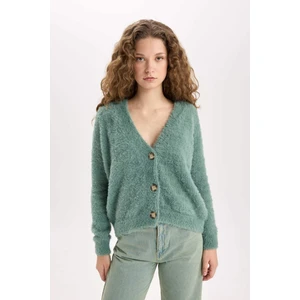 Oversize Geniş Kalıp V Yaka Triko Hırka K7886AZNS