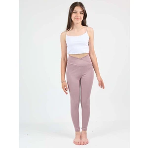 Kız Çocuk Yüksek Bel Kruvaze Kemer, Koşu, Yürüyüş,  Casual, Spor, Atletik, Egzersiz, Fittness Tayt