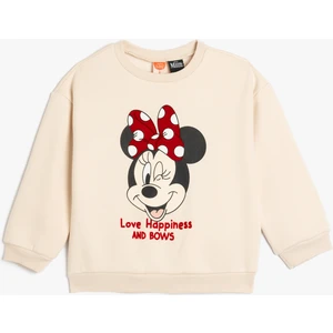 Minnie Mouse Baskılı Sweatshirt Lisanslı Pamuklu Şardonlu