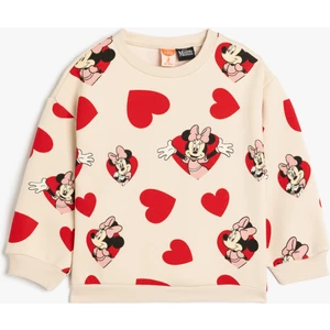 Minnie Mouse Baskılı Sweatshirt Lisanslı Pamuklu Şardonlu