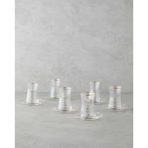 English Home Talisman Star Cam 12 Parça 6 Kişilik Çay Seti 170 ml Şeffaf-Gold