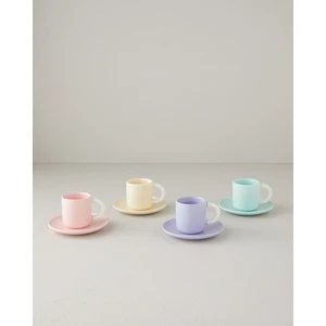 English Home Softy New Bone China 8 Parça 4 Kişilik Kahve Fincan Takımı 100 ml Renkli