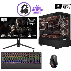 DRX7315 Ryzen 7 7800X3D 32GB Ddr5 Ram 1tb Nvme 8gb RTX4060 27 Inç 240Hz Curved Oyuncu Bilgisayarı
