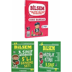 Zeki Çocuk Yayınları 3. Sınıf Bilsem Hazırlık Kitabı  /  Deneme  /  Soru Bankası 3 Kitap