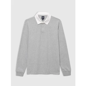 Erkek Gri Relaxed Rugby T-Shirt