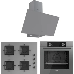 Elegance Plus Gri Cam 3'lü Ankastre Set ( XE61CPR-SS208-D079 )