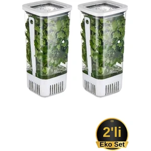 Yeşillik Saklama Kabı 2'li Eko Set 1,7 Litre