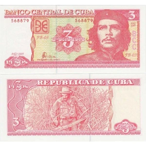 Küba 3 Peso 2005. Che Guevara Portreli. Çil Kondisyon.