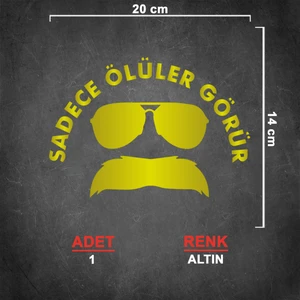Sönmez Sticker Sadece Ölüler Görür Sticker (Oval Yazı) - Oto Sticker - Araba Sticker - Araç Sticker - Cam Sticker