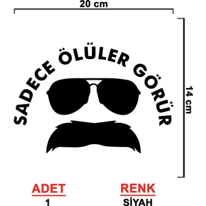 Sönmez Sticker Sadece Ölüler Görür Sticker (Oval Yazı) - Oto Sticker - Araba Sticker - Araç Sticker - Cam Sticker