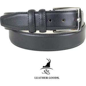 RSE Leather Goods Rse Leather Goods Deri Erkek Klasik Kemer 3.5 cm - Klasik Pantolon - Takım Elbise - Deri Siyah Kemer