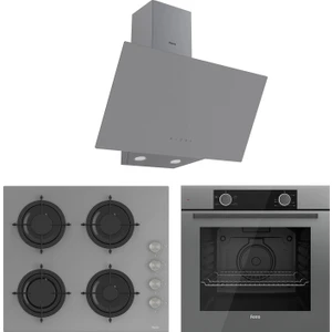 Verona Plus Gri Cam 3'lü Ankastre Set ( XE61CPR-CS208-D079 )