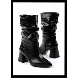 Siyah Kroko   Kadın Bot & Bootie K02992152011