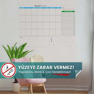 Pi Papers Günlük, Haftalık ve Aylık Planlayıcı Seti Yapışkansız Statik Tutunabilir Akıllı Kağıt Yazı Tahtası