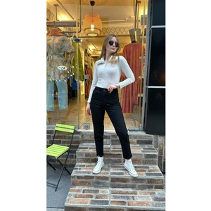 Ceren İrem Boutique 24006 Dar Paça Kot-Siyah