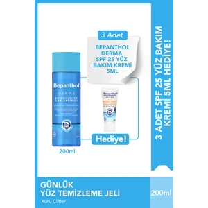 Yüz Temizleme Jeli  & 3 Adet 5ml Derma Spf 25 Günlük Yüz Bakım Kremi Hediye - Yoğun Nemlendirici