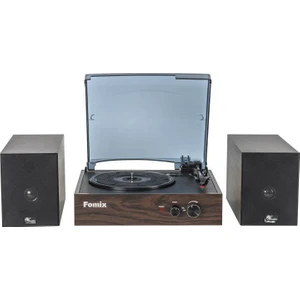 FM200 Turntable Bluetooth Hoparlörlü Ahşap Pikap Çalar